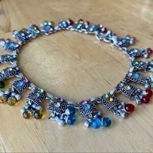 Sparkly Hand made Dangly Silver w Bead Bracelet!